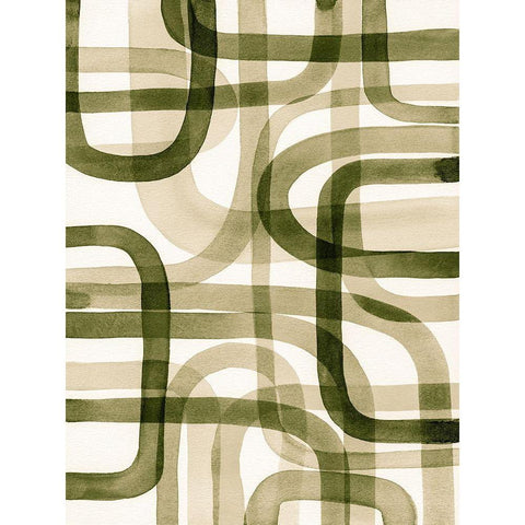 Overlapping VII Black Modern Wood Framed Art Print with Double Matting by Galapon, Nikki