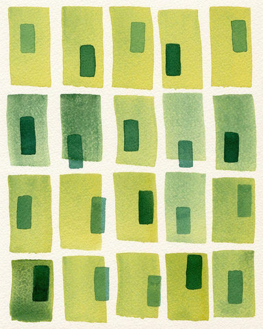 Olive Stack II White Modern Wood Framed Art Print with Double Matting by Galapon, Nikki