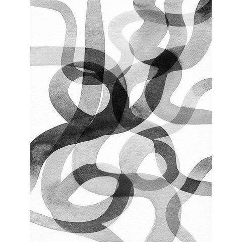 Meander I Black Modern Wood Framed Art Print by Galapon, Nikki