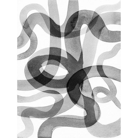 Meander III Black Modern Wood Framed Art Print by Galapon, Nikki