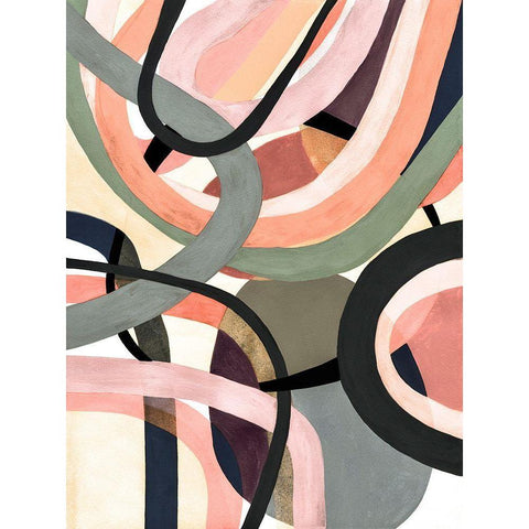 Pastel Tangle I Black Modern Wood Framed Art Print by Galapon, Nikki