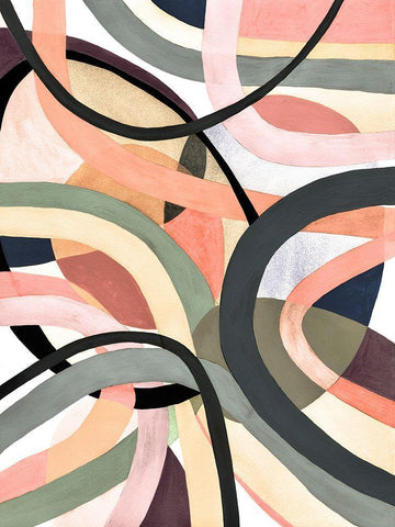 Pastel Tangle II Black Ornate Wood Framed Art Print with Double Matting by Galapon, Nikki