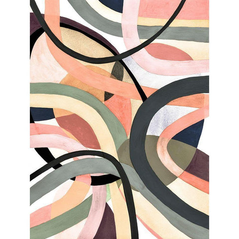 Pastel Tangle II Black Modern Wood Framed Art Print by Galapon, Nikki
