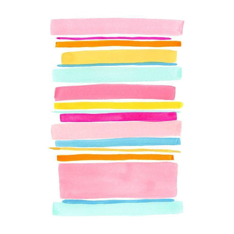 Summer Stripes I Black Modern Wood Framed Art Print by Galapon, Nikki
