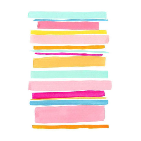 Summer Stripes II Black Modern Wood Framed Art Print by Galapon, Nikki