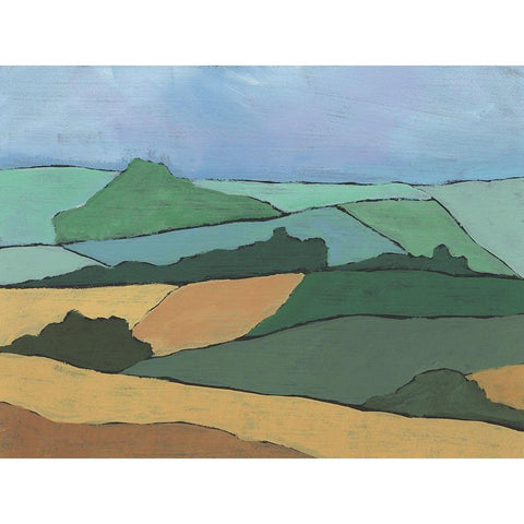 Blocked Topography I White Modern Wood Framed Art Print by Moore, Regina