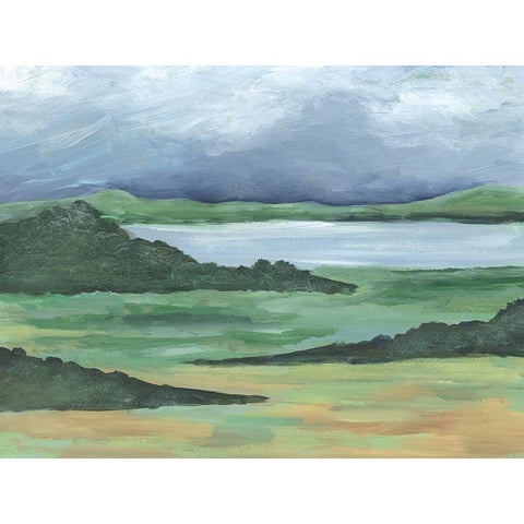 Striated Terrain II Black Modern Wood Framed Art Print by Moore, Regina