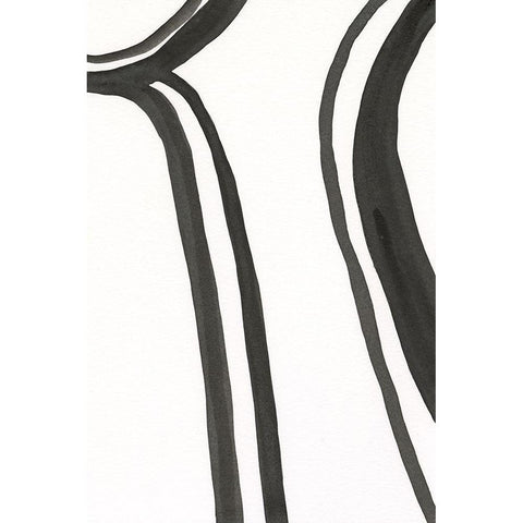 Ink Lines II Black Modern Wood Framed Art Print by Moore, Regina