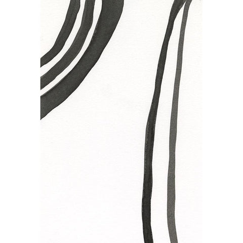 Ink Lines III Black Modern Wood Framed Art Print by Moore, Regina