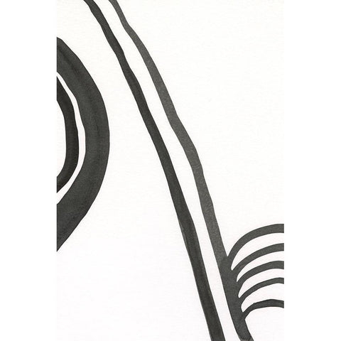 Ink Lines IV Black Modern Wood Framed Art Print by Moore, Regina
