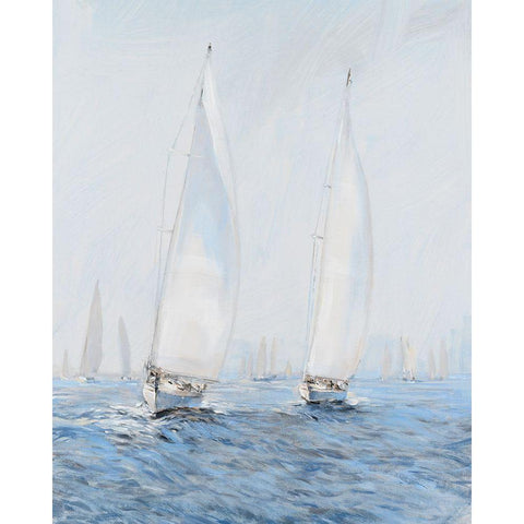 Sailing Upwind II Black Modern Wood Framed Art Print with Double Matting by OToole, Tim