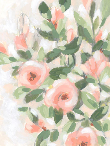 Rose Bower I White Modern Wood Framed Art Print with Double Matting by Vess, June Erica