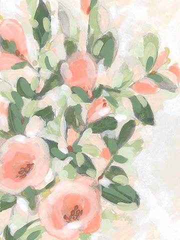 Rose Bower II White Modern Wood Framed Art Print with Double Matting by Vess, June Erica