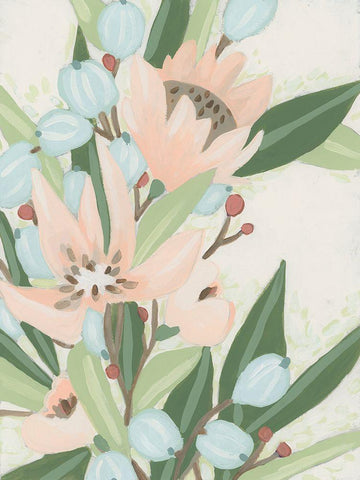 Island Cascade I White Modern Wood Framed Art Print with Double Matting by Vess, June Erica