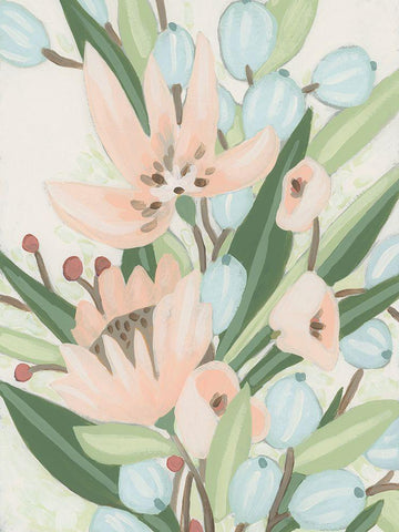 Island Cascade II White Modern Wood Framed Art Print with Double Matting by Vess, June Erica