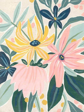 Tropical Sunshine II White Modern Wood Framed Art Print with Double Matting by Vess, June Erica