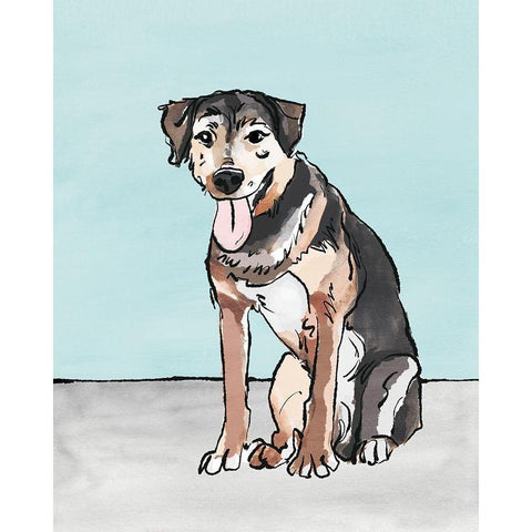 Pet Portrait I Black Modern Wood Framed Art Print by Warren, Annie