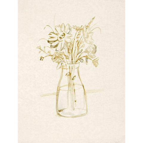 Faded Flower Arrangment IV White Modern Wood Framed Art Print by Barnes, Victoria