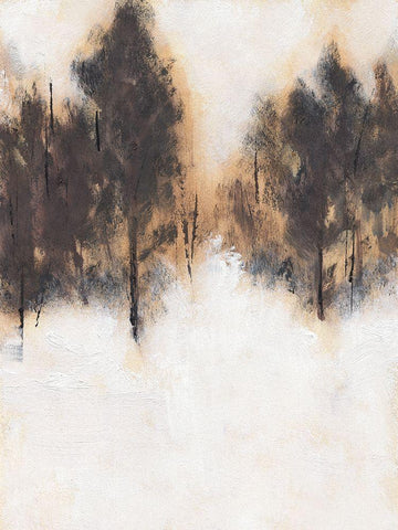 Winter Woods View I White Modern Wood Framed Art Print with Double Matting by Green, Jacob