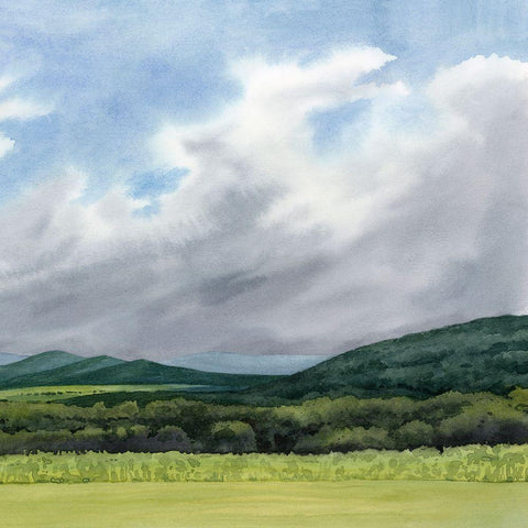 Sapphire Mountains II Black Modern Wood Framed Art Print with Double Matting by Popp, Grace