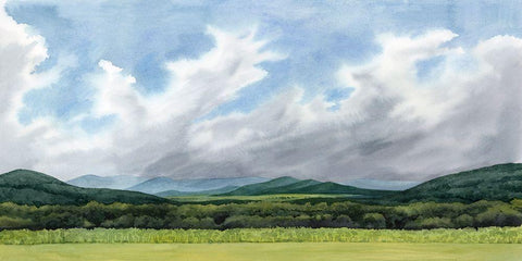 Sapphire Mountains III White Modern Wood Framed Art Print with Double Matting by Popp, Grace