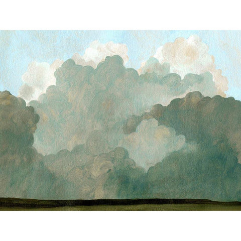 Autumn Thunderstorm I Black Modern Wood Framed Art Print with Double Matting by Caroline, Emma