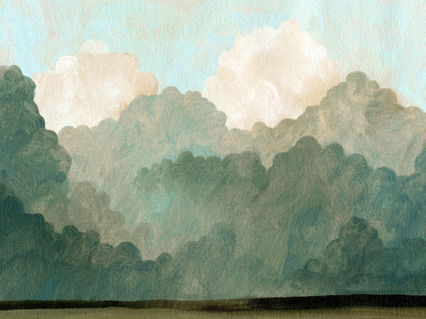 Autumn Thunderstorm II White Modern Wood Framed Art Print with Double Matting by Caroline, Emma