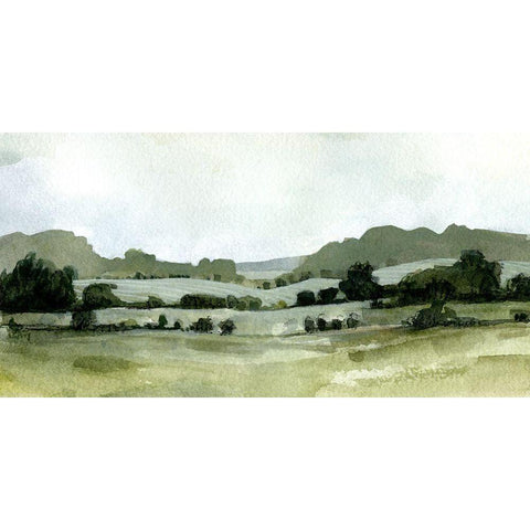 Vert Landscape III Gold Ornate Wood Framed Art Print with Double Matting by Caroline, Emma