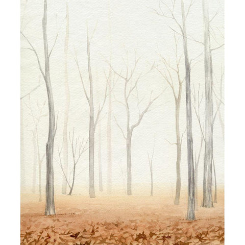 Fall in the Forest II Black Modern Wood Framed Art Print with Double Matting by Popp, Grace