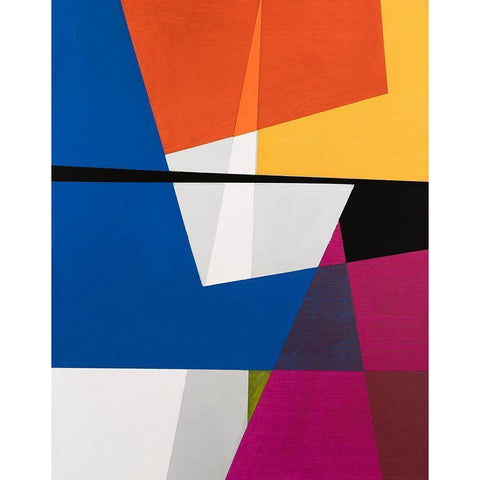 Modular V Black Modern Wood Framed Art Print with Double Matting by Fuchs, Jodi