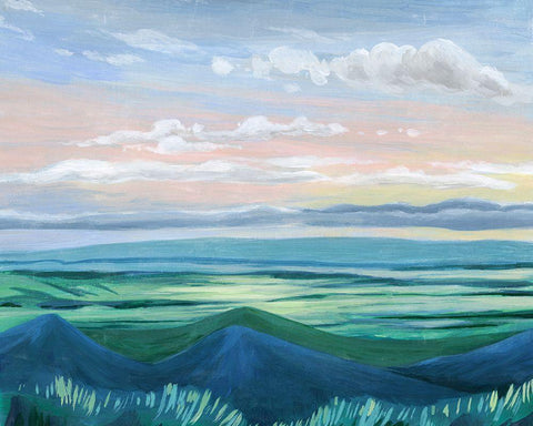 Sunset Outlook I Black Ornate Wood Framed Art Print with Double Matting by Popp, Grace