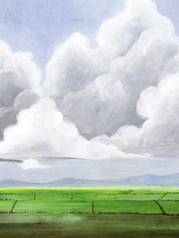 Hazy Horizon I White Modern Wood Framed Art Print with Double Matting by Popp, Grace