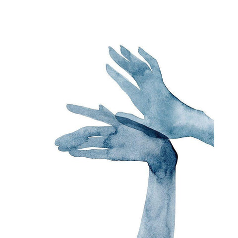 Shadow Hands I Gold Ornate Wood Framed Art Print with Double Matting by Popp, Grace