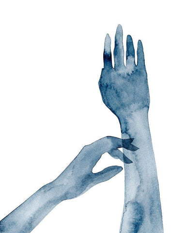 Shadow Hands II Black Ornate Wood Framed Art Print with Double Matting by Popp, Grace