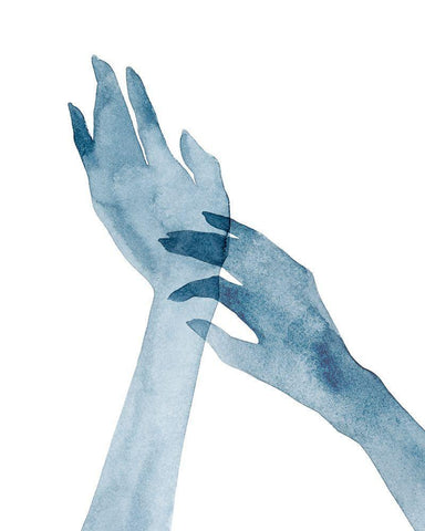 Shadow Hands IV Black Ornate Wood Framed Art Print with Double Matting by Popp, Grace