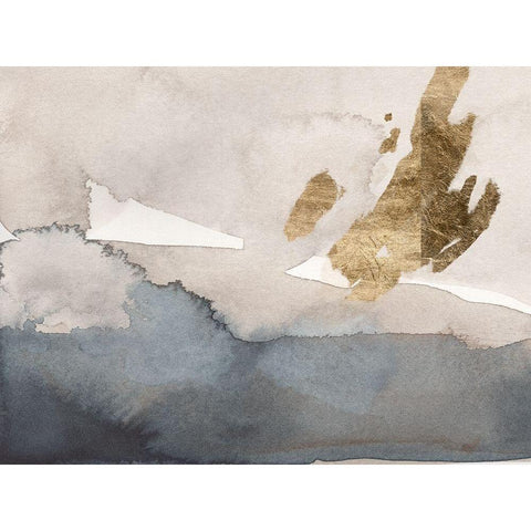 Watercolor with Gold I Black Modern Wood Framed Art Print by Green, Jacob