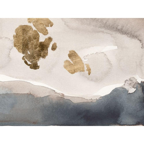 Watercolor with Gold IV Black Modern Wood Framed Art Print with Double Matting by Green, Jacob
