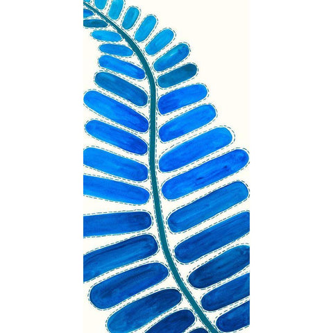 Mod Leaf Motif II Black Modern Wood Framed Art Print by Moore, Regina