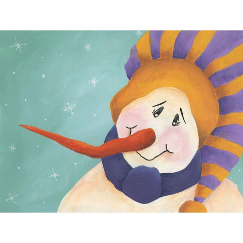 Carrot Nose Snowman I Gold Ornate Wood Framed Art Print with Double Matting by Moore, Regina