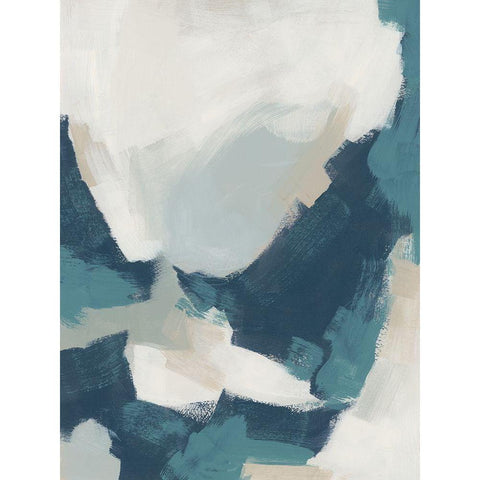 Brushy Blues I Black Modern Wood Framed Art Print by Vess, June Erica