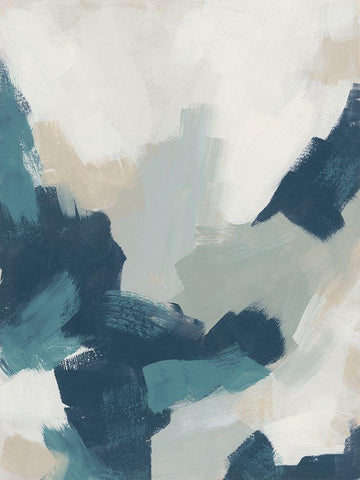 Brushy Blues II Black Ornate Wood Framed Art Print with Double Matting by Vess, June Erica