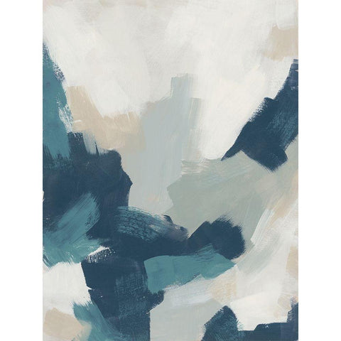 Brushy Blues II Black Modern Wood Framed Art Print with Double Matting by Vess, June Erica