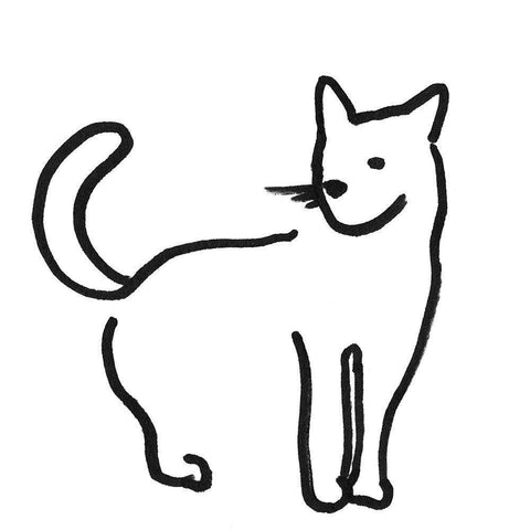 Kitteh IV White Modern Wood Framed Art Print by Longley, Alicia