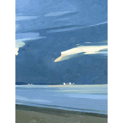 Blue Ocean Evening III Gold Ornate Wood Framed Art Print with Double Matting by Caroline, Emma