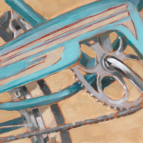 Retro Cycle III Black Modern Wood Framed Art Print by Harper, Ethan