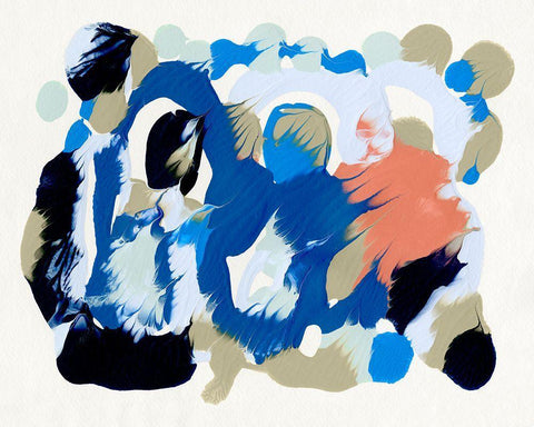 Legato I White Modern Wood Framed Art Print with Double Matting by Caroline, Emma