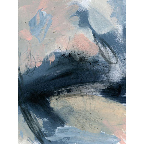 Pink Mist Abstract II White Modern Wood Framed Art Print by Parker, Jennifer Paxton