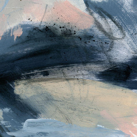 Pink Mist Abstract III White Modern Wood Framed Art Print with Double Matting by Parker, Jennifer Paxton