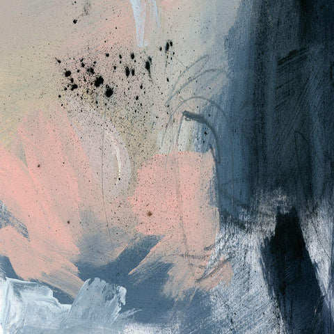 Pink Mist Abstract IV Black Modern Wood Framed Art Print by Parker, Jennifer Paxton