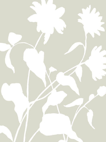 Botanical Silhouette II White Modern Wood Framed Art Print with Double Matting by Barnes, Victoria